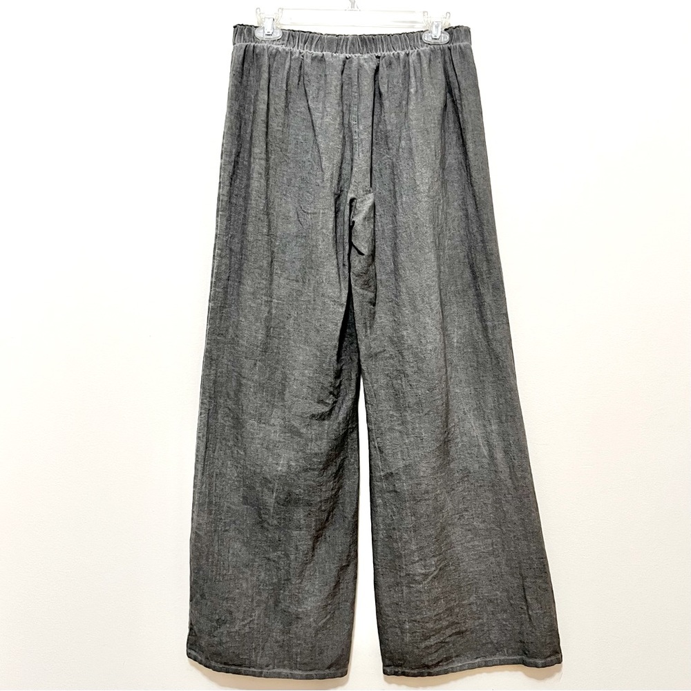 Soft Surroundings Gray Cotton Pants Resortwear Chic Loungy Coastal Grandmother - Picture 5 of 9
